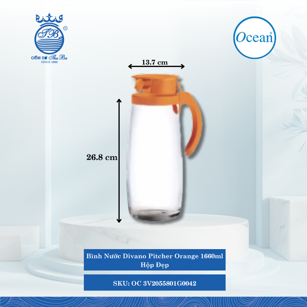 Bình Nước Divano Pitcher Hộp Đẹp Ocean Thủy Tinh
