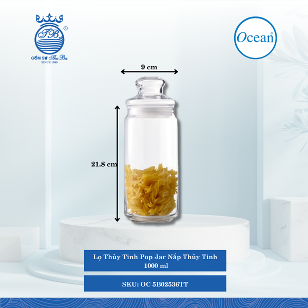 Lọ Thủy Tinh Pop Jar Nắp Thủy Tinh Ocean Thủy Tinh