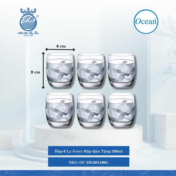 Hộp 6 Ly Ivory Hộp Qùa Tặng Ocean Thủy Tinh