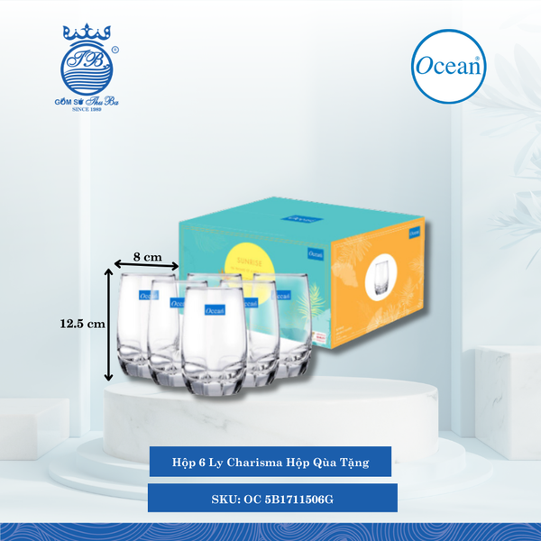 Hộp 6 Ly Charisma Hộp Qùa Tặng Ocean Thủy Tinh