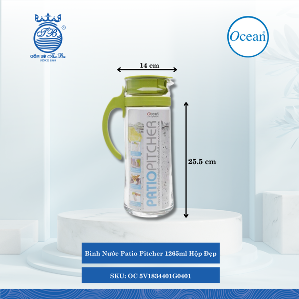 Bình Nước Patio Pitcher Hộp Đẹp Ocean Thủy Tinh
