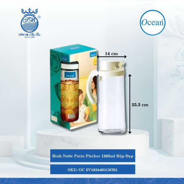 Bình Nước Patio Pitcher Hộp Đẹp Ocean Thủy Tinh