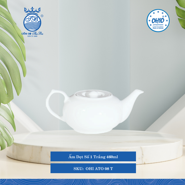 Ấm Dẹt A1 Trắng (Nhiều Sise) Ohio Sứ