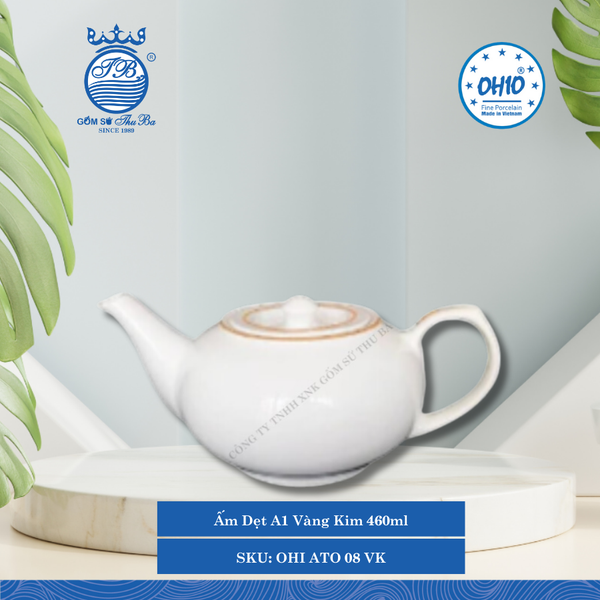 Ấm Dẹt A1 Vàng Kim (Nhiều Sise) Ohio Sứ