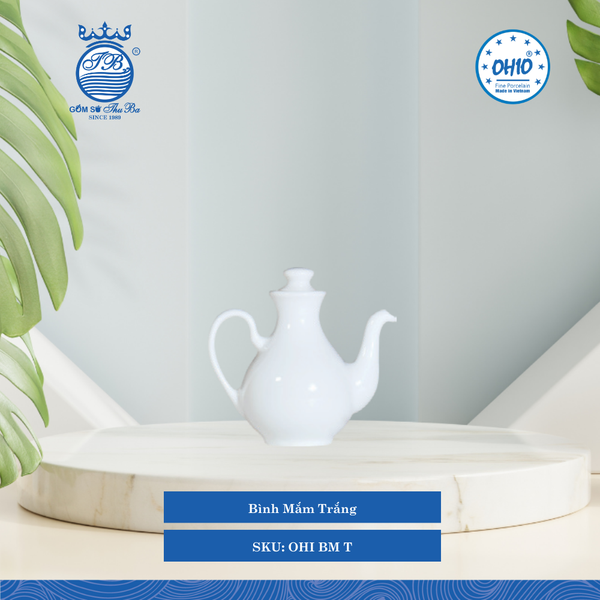Bình Mắm A1 Trắng 50 Cái/Thùng Ohio Sứ OHI BM T