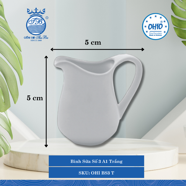 Bình Sữa A1 Trắng (Nhiều Size) Ohio Sứ
