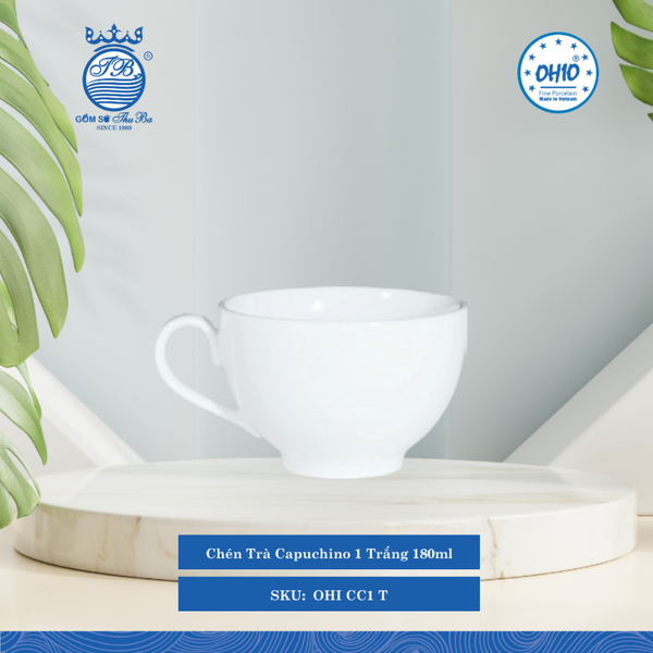 Chén Trà Cappuccino A1 Trắng (Nhiều Size) Ohio Sứ