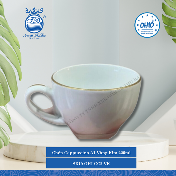Chén Cappuccino A1 Vàng Kim (Nhiều Size) Ohio Sứ