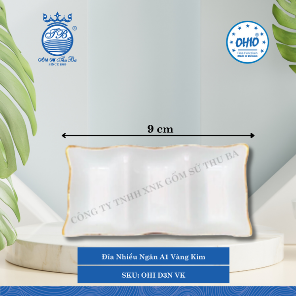 Đĩa Nhiều Ngăn A1 Vàng Kim (Nhiều Size) Ohio Sứ