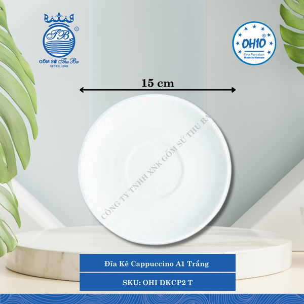 Đĩa Kê Cappuccino A1 Trắng (Nhiều Size) Ohio Sứ