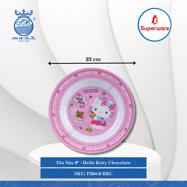 Dĩa Sâu Hello Kitty Chocolate (Nhiều Size) Superware Nhựa