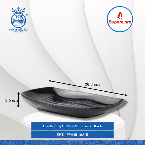 Dĩa Xuồng J&K Trơn Black (Nhiều Size) Superware Nhựa