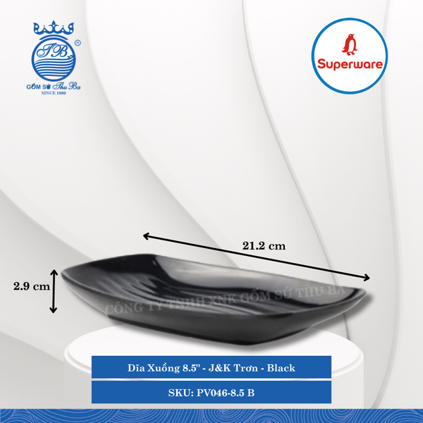 Dĩa Xuồng J&K Trơn Black (Nhiều Size) Superware Nhựa