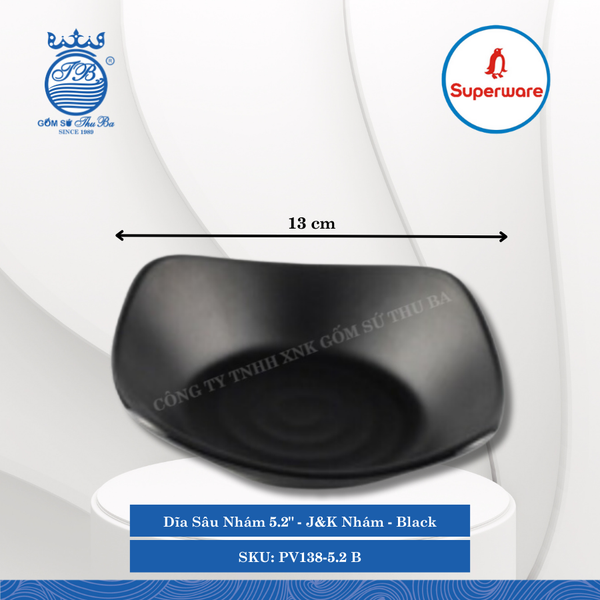 Dĩa Sâu Nhám J&K Nhám Black (Nhiều Size) Superware Nhựa