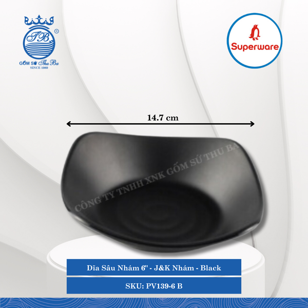 Dĩa Sâu Nhám J&K Nhám Black (Nhiều Size) Superware Nhựa
