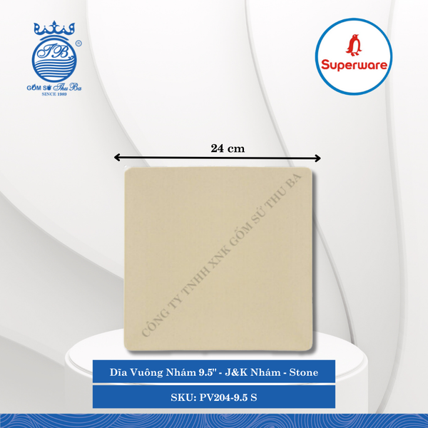 Dĩa Vuông Nhám J&K Nhám Stone (Nhiều Size) Superware Nhựa