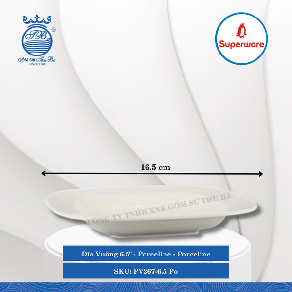 Dĩa Vuông Porceline Porceline (Nhiều Size) Superware Nhựa