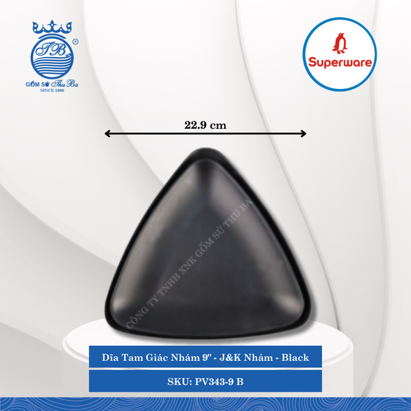 Dĩa Tam Giác J&K Nhám Black (Nhiều Size) Superware Nhựa