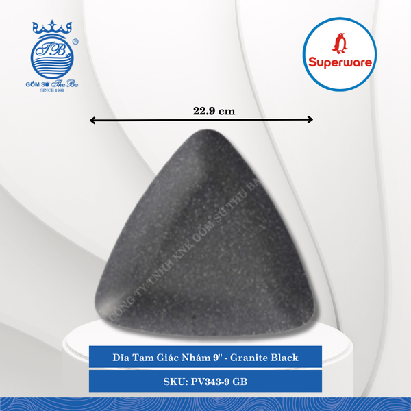 Dĩa Tam Giác Nhám J&K Nhám Granite Black (Nhiều Size) Superware Nhựa
