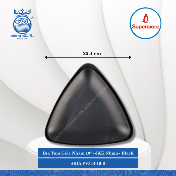 Dĩa Tam Giác J&K Nhám Black (Nhiều Size) Superware Nhựa