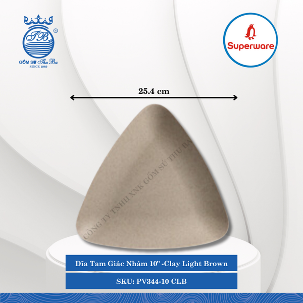Dĩa Tam Giác J&K Nhám Clay Light Brown (Nhiều Size) Superware Nhựa