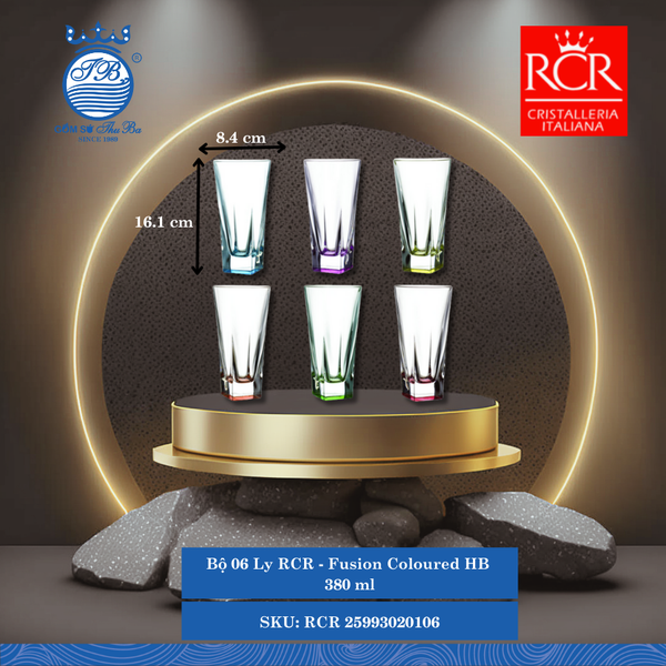 Ly Fusion Coloured (Nhiều Size) RCR Crystal Thủy Tinh