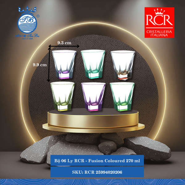 Ly Fusion Coloured (Nhiều Size) RCR Crystal Thủy Tinh
