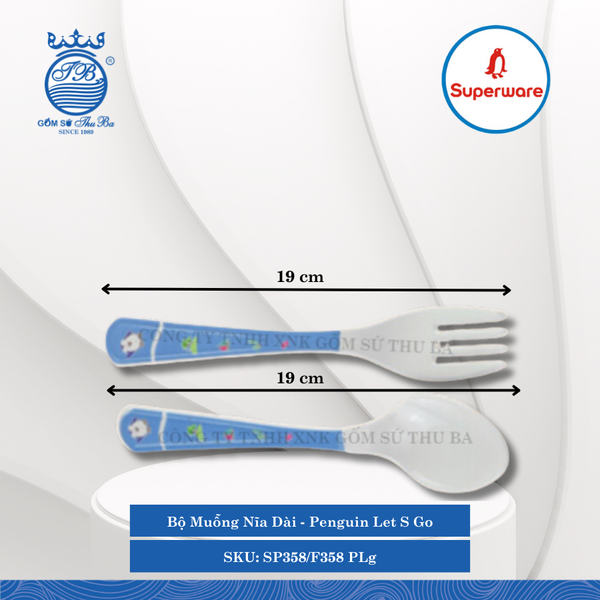 Bộ Muỗng Nĩa Dài Penguin Let S Go Superware Nhựa