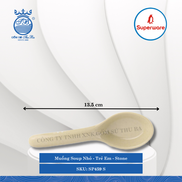 Muỗng Soup Nhỏ Trẻ Em Stone (Nâu Đá) Dài: 13.5cm Rộng: 3.5cm Superware Nhựa SP459 S