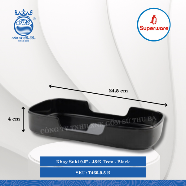 Khay Suki J&K Trơn Black (Nhiều Size) Superware Nhựa