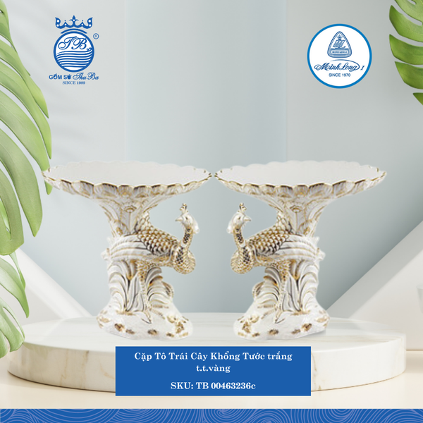 Cặp Tô Trái Cây Khổng Tước 0 0 ML I Sứ TB 00463236c