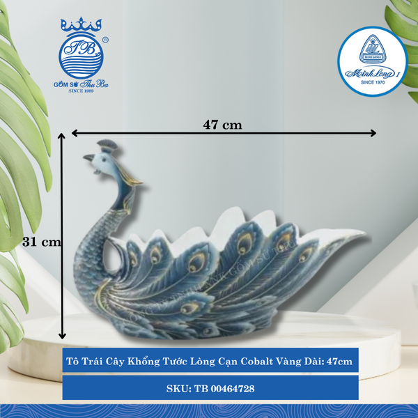 Tô Trái Cây Khổng Tước Dài:47cm Rộng: 28cm Cao: 31cm ML I Sứ TB 00464728