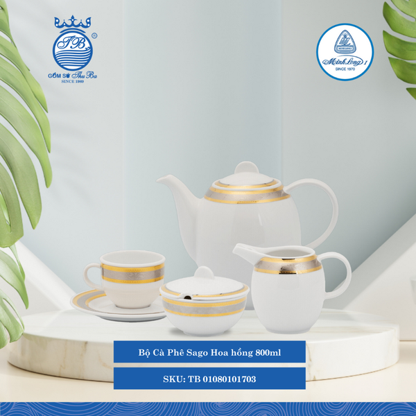 Bộ Trà Cao Sago Hoa Hồng (Nhiều Size) ML I Sứ