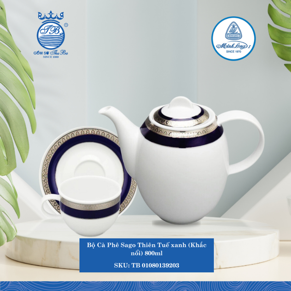 Bộ Trà Cao Sago Thiên Tuế Xanh (KN) 800ml ML I Sứ TB 01080139203