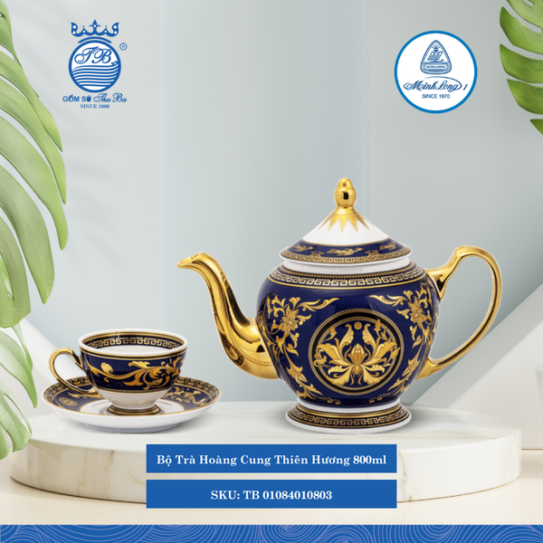 Bộ Trà Hoàng Cung Thiên Hương 800ml ML I Sứ Tea Set TB 01084010803