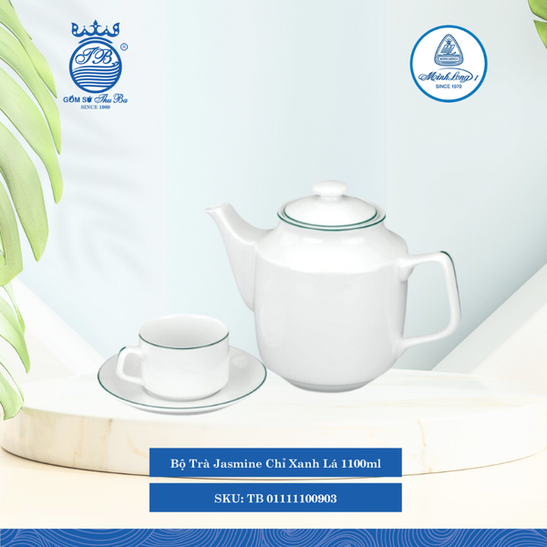 Bộ Trà Jasmine Chỉ Xanh Lá (Nhiều Size) ML I Sứ