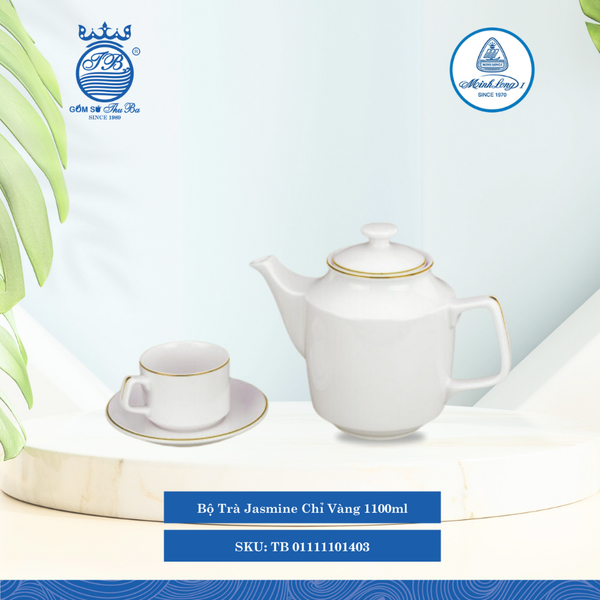 Bộ Trà Jasmine Chỉ Vàng (Nhiều Size) ML I Sứ