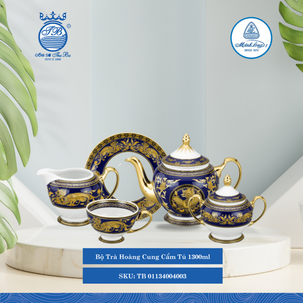 Bộ Trà Hoàng Cung Cẩm Tú 1,300ml ML I Sứ Tea Set TB 01134004003