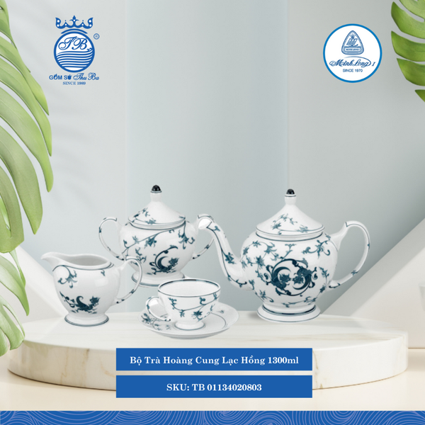 Bộ Trà Hoàng Cung Lạc Hồng 1,300ml ML I Sứ Tea Set TB 01134020803