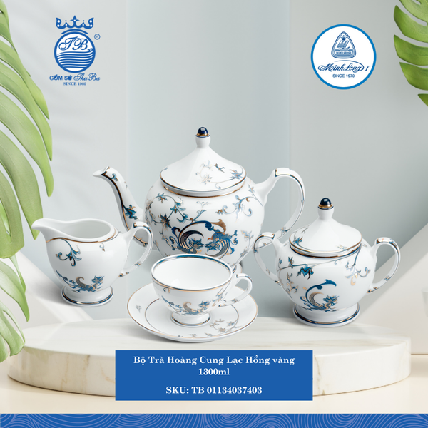 Bộ Trà Hoàng Cung Lạc Hồng Vàng 1,300ml ML I Sứ Tea Set TB 01134037403