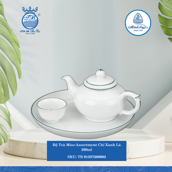 Bộ Trà Misc Assortment Chỉ Xanh Lá 350ml ML I Sứ Tea Set TB 01357200903