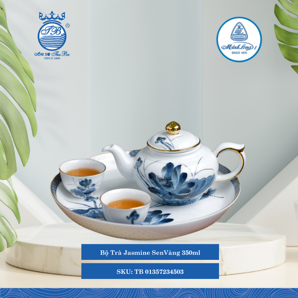 Bộ Trà Misc Assortment Sen Vàng 350ml ML I Sứ Tea Set TB 01357234503