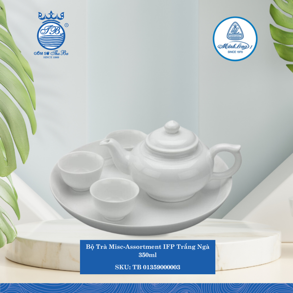 Bộ Trà Misc Assortment Trắng Ngà 350ml ML I Sứ Tea Set TB 01359000003