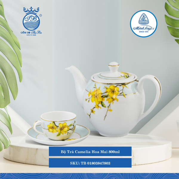 Bộ Trà Camellia Hoa Mai 800ml ML I Sứ Tea Set TB 01803847803
