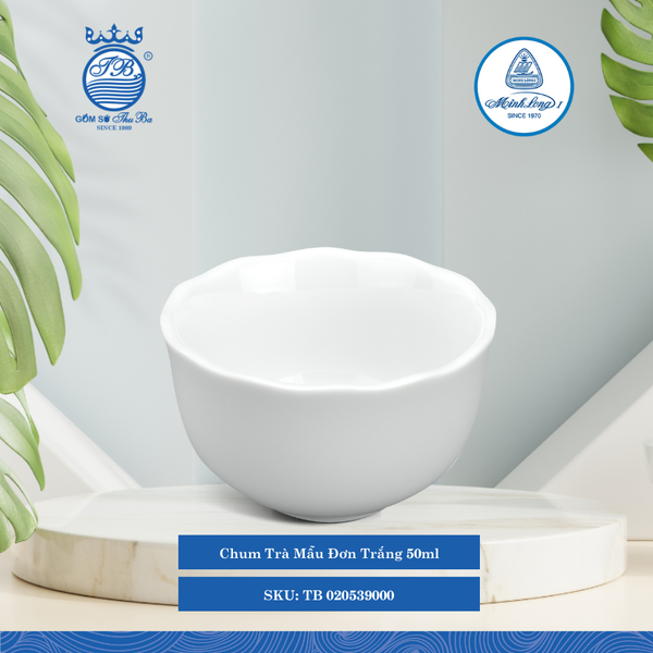 Chum Trà Mẫu Đơn Trắng 50ml ML I Sứ Tea Jar TB 020539000