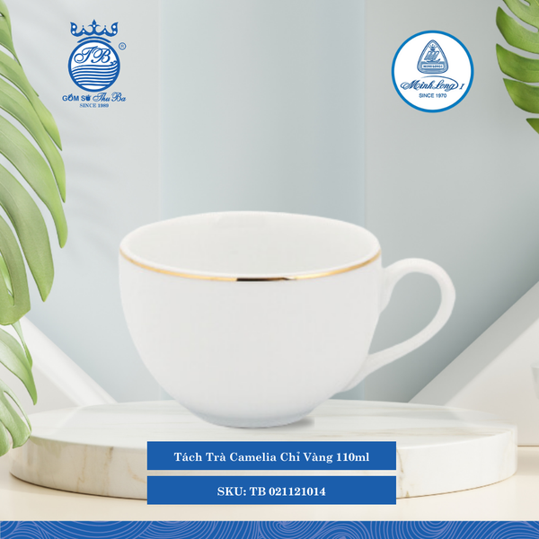Tách Trà Camelia Chỉ Vàng (Nhiều Size) ML I Sứ