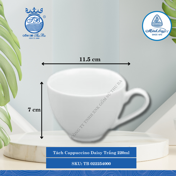 Tách Cappuccino Daisy Trắng (Nhiều Size) ML I Sứ