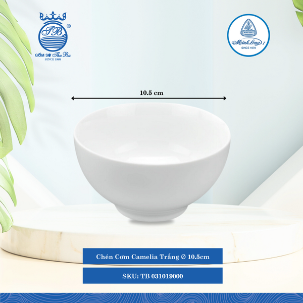 Chén Cơm Camelia Trắng (Nhiều Size) ML I Sứ