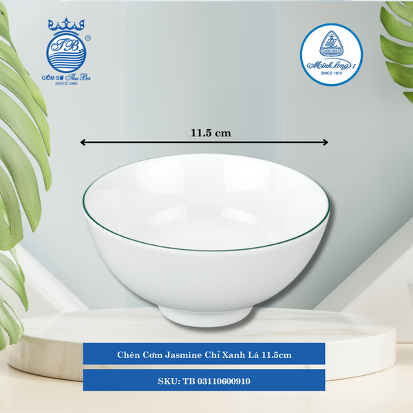 Chén Cơm Jasmine Chỉ Xanh Lá (Nhiều Loại) ML I Sứ