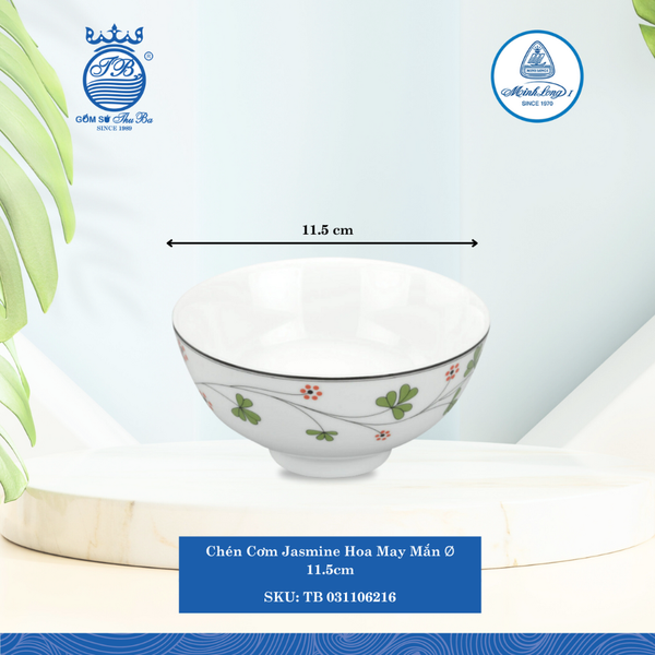 Chén Cơm Jasmine Hoa May Mắn Ø: 11.5cm Cao: 6cm ML I Sứ Rice Bowl TB 031106216